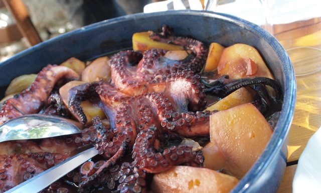 Chobotnice pod pekou. Chorvatská specialita ze žhavého uhlí