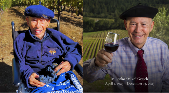 ODCHOD LEGENDY. Ve 100 letech zemřel Mike Grgich, kalifornský „Král Chardonnay“ a vinařská pýcha rodné Dalmácie Miljenko Mike Grgich