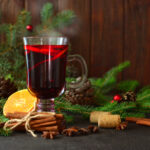 Red mulled wine background
